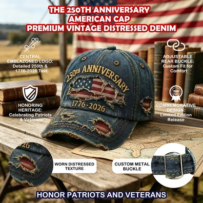 🔥Hot Sell 🇺🇸 Limited Edition ✨2026 USA 250th Anniversary Patriotic Hat – Vintage Heritage Baseball Cap (1776–2026) Paiduis®
