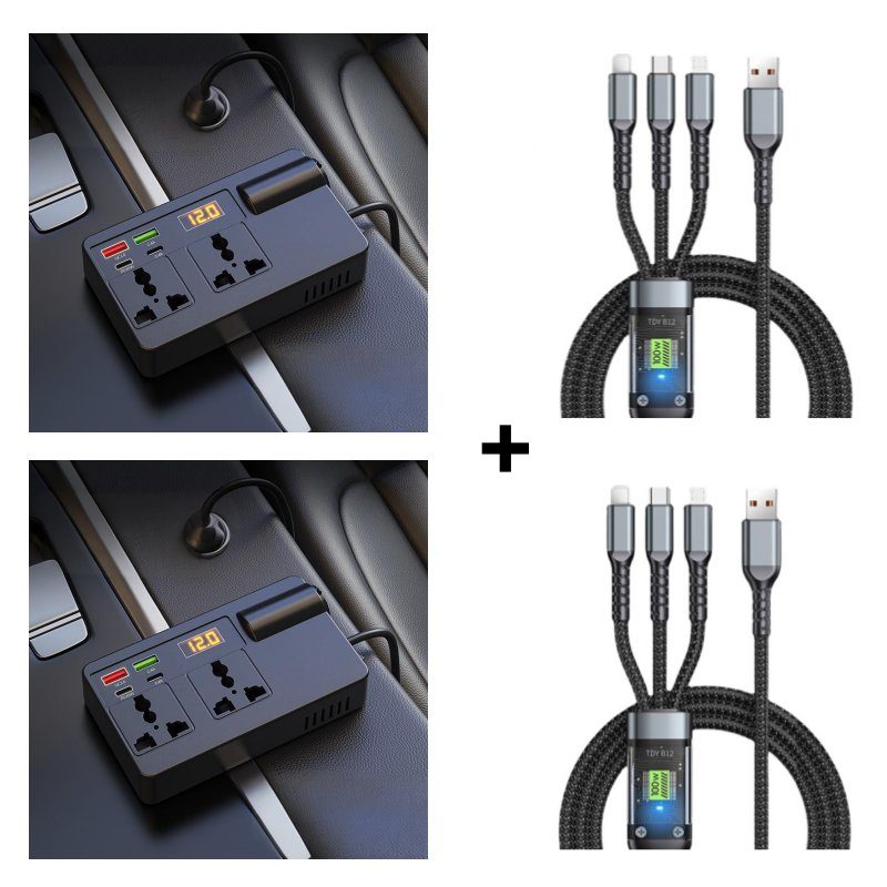 Billhol®🔥2026 New Arrivals: 55% Off for Limited Time!🔥🔋Portable Car Inverter 12V/24V to 220V with Digital Display