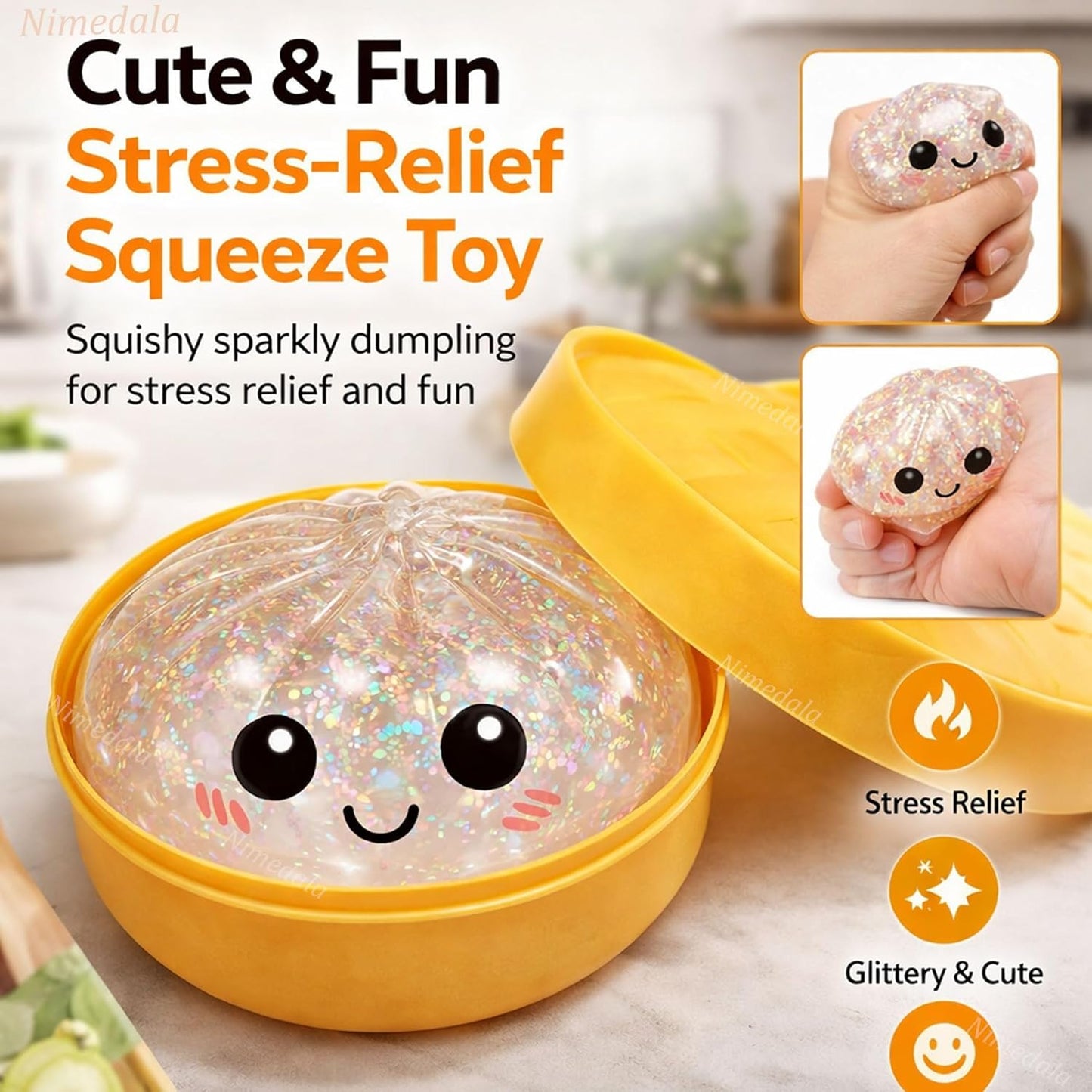 🔥HEATWOLF® Sparkle Dumpling Squishy Box —✨✨Adorable Dumpling Squishy Toy & Anxiety-Relief Gadget