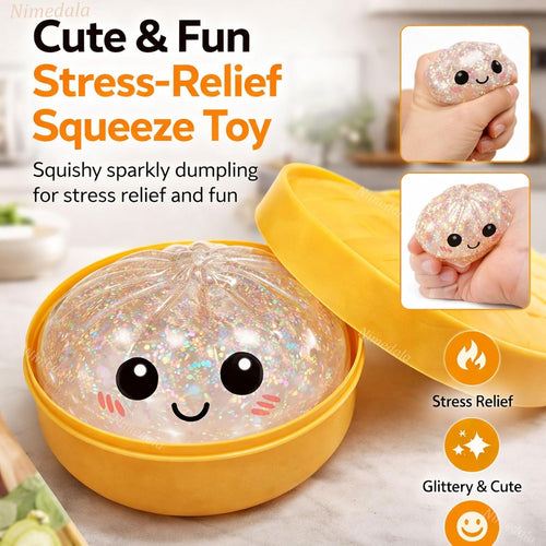 🔥HEATWOLF® Sparkle Dumpling Squishy Box —✨✨Adorable Dumpling Squishy Toy & Anxiety-Relief Gadget